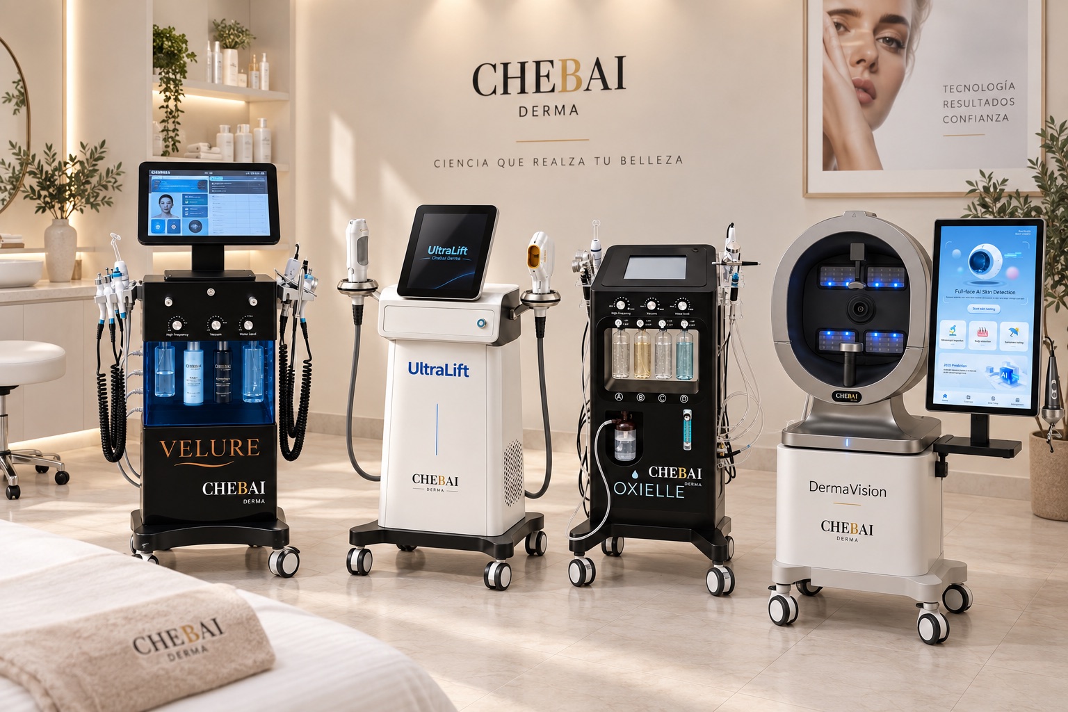 Aparatología CHEBAI DERMA: Velure, UltraLift, Oxielle y Dermalyse