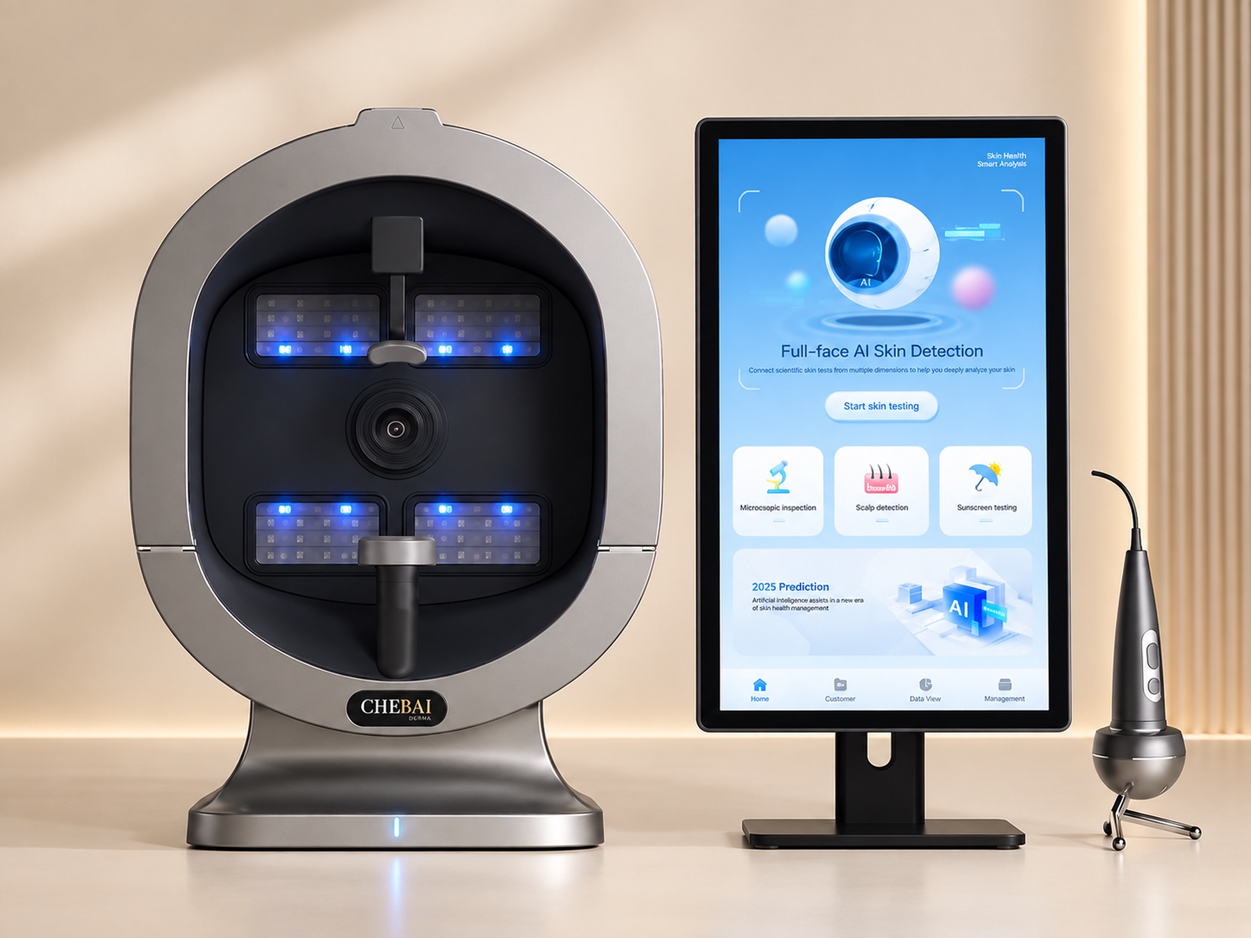 Equipo Dermalyse de CHEBAI DERMA, análisis cutáneo multiespectral