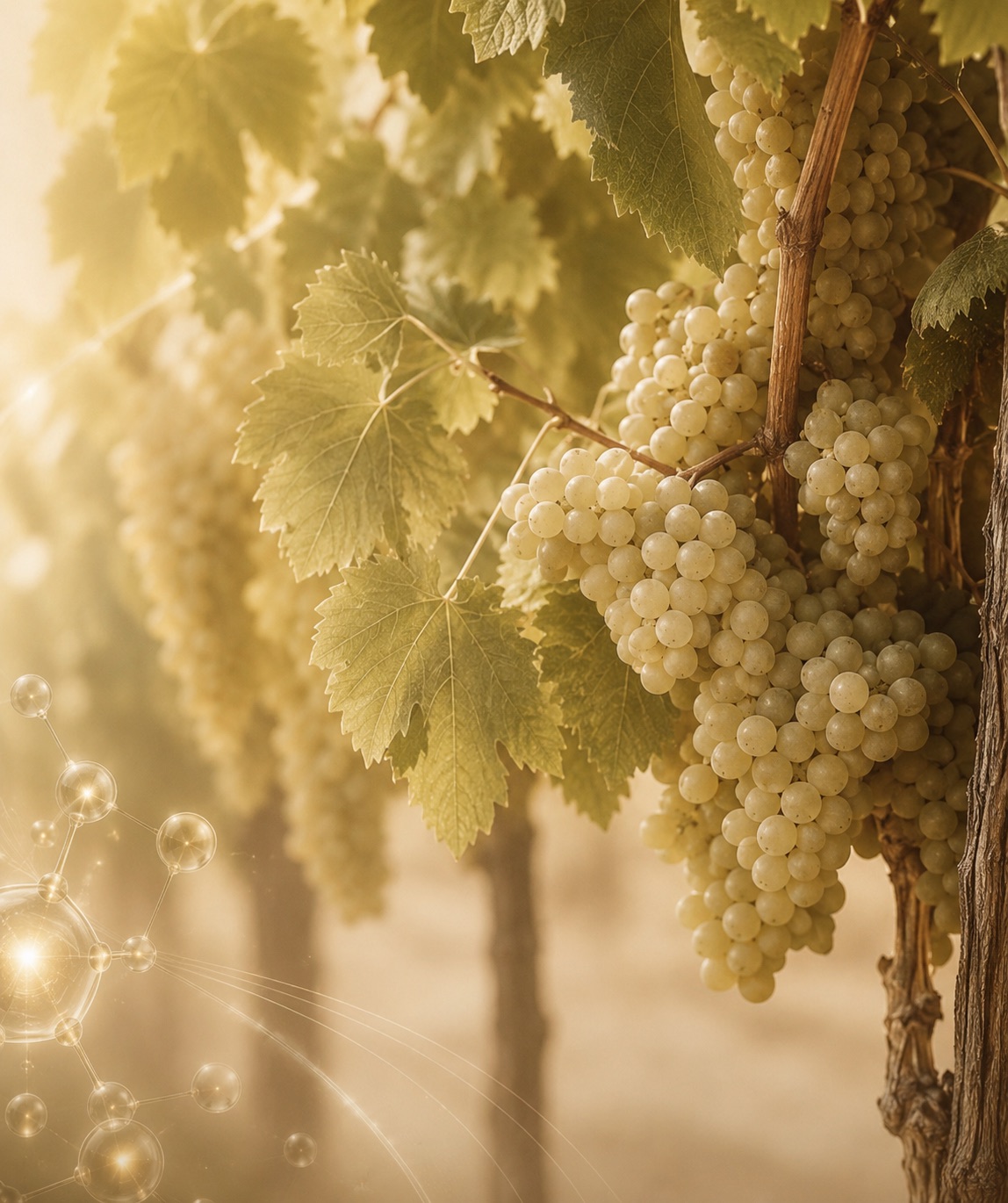 Uvas de Vitis vinifera, origen del activo Clarivine