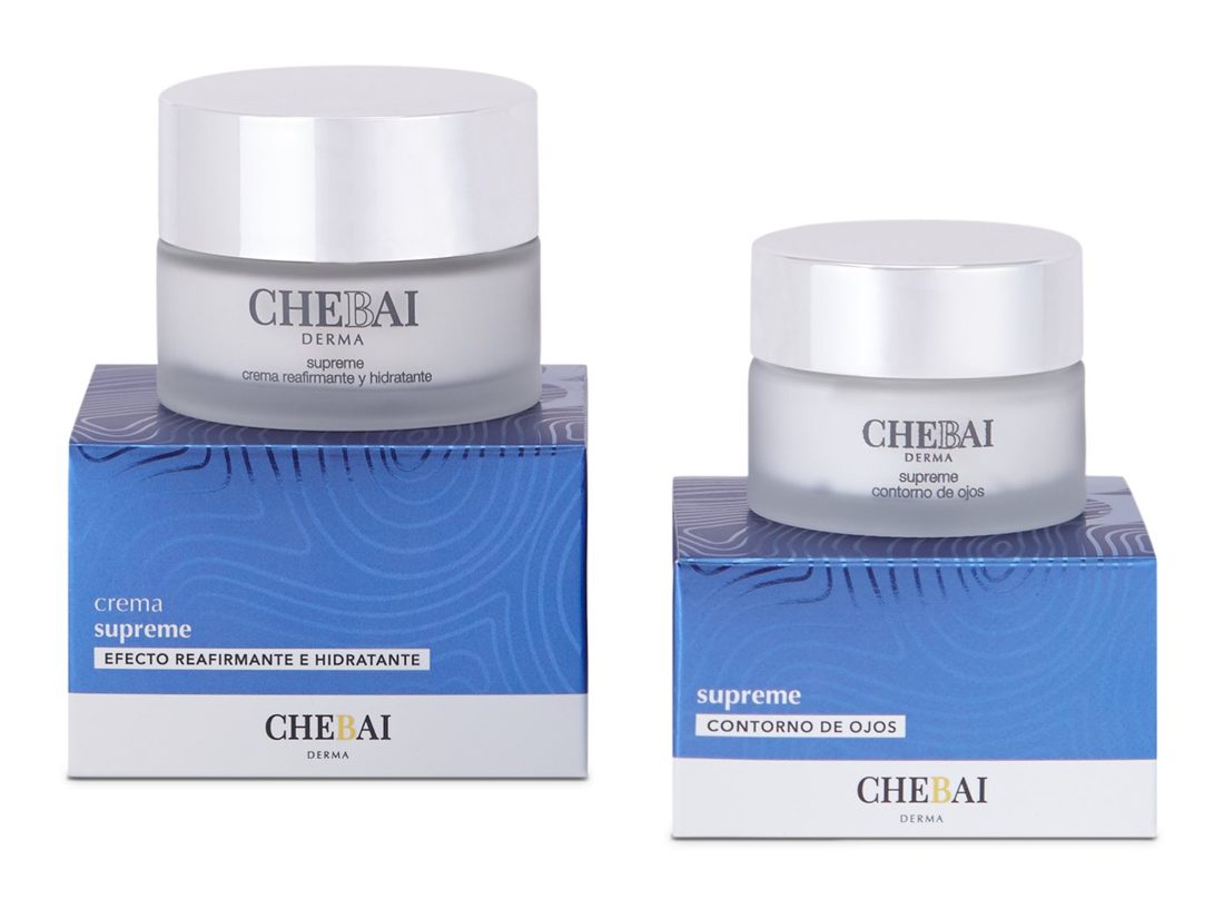 SUPREME crema facial hidratante y contorno de ojos con sus estuches azules
