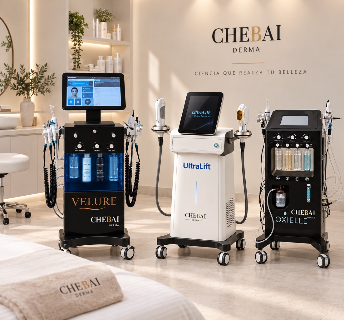 Aparatología CHEBAI DERMA en una cabina profesional